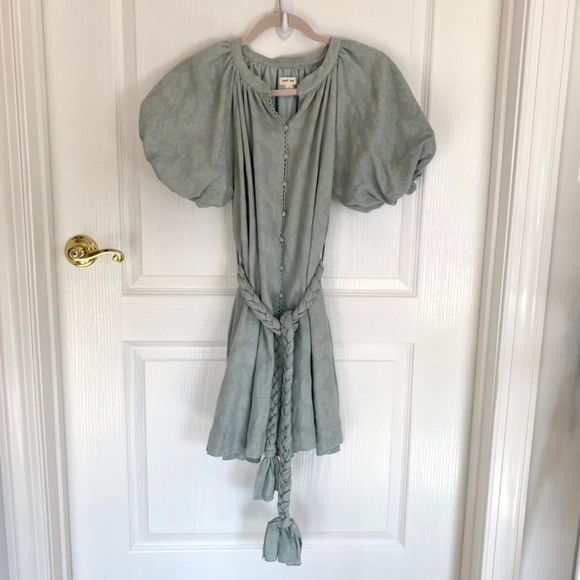 NWT Red Dress Boutique Sage Puff Sleee Dress - Picture 6 of 14